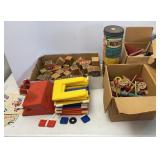 Vtg Tinkertoys, Building Blocks & Tupper Toys
