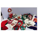 Vtg Christmas Stockings, Towels, Tree Skirt