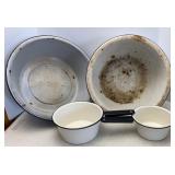 Black Rim Enamel Basins & Pans