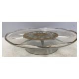 MCM Culver 22k Gold Pedestal Cake Plate