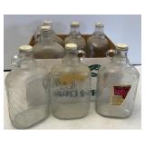 (7) Vtg Half-Gallon Glass Jugs
