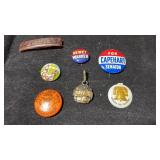 Billy Boy Zipper Pull & Vtg political buttons