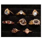 Gold filled and plated rings with natural stones