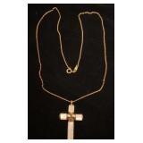 Sterling and Mother of Pearl cross pendant