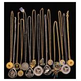 Long chains with medallion type pendants