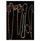 Rainbow bead and crystal jewelry sets