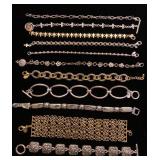 Gold and silver tone bracelets