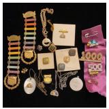 Rainbow Girls & 4-H service pins, charms,