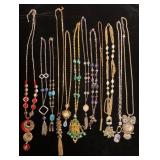Long tassel style and large pendant necklaces