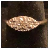10K white gold ring with diamond