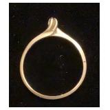 14K white gold ring missing stone