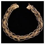 14K yellow gold wire wrapped style bracelet
