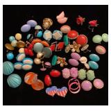 Vintage plastic button earrings