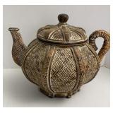 Wicker Tea Pot Basket Home Decor