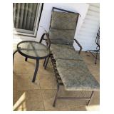 Aluminum Frame Lounge Chair & Side Table
