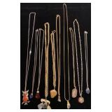 Tumbled stone pendants on chains