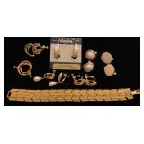 Napier clip earrings and bracelet