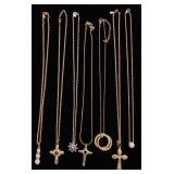 Gold tone necklaces with pendants