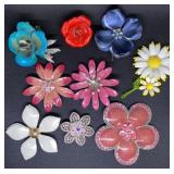 Painted/enamel Flower brooches