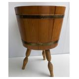 Wooden Bucket Elevated Planter or Magazine holder