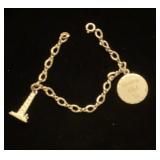 Sterling charm bracelet with 2 925 charms