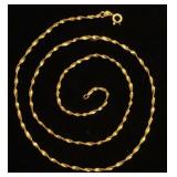 14K yellow gold trusted herringbone necklace