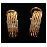 14K yellow gold clip back earrings