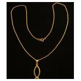 14K yellow gold fish pendant necklace