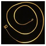 14K yellow gold 16 inch herringbone necklace