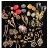 Rhinestone and enamel earrings