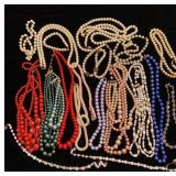 Beads and faux pearl necklaces