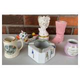 Porcelain Ashtray & Knickknacks