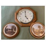 Wood Frame Clock & Wall Hangers