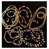 Three-piece beaded jewelry sets