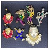Clown brooches