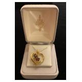 10K yellow gold & garnet necklace