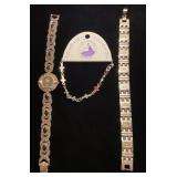 Onyx and marcasite band watch & magnetized