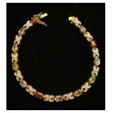 Sterling multi-gem tennis bracelet