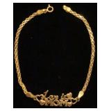 14K yellow gold basket weave bracelet