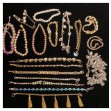 Rhinestone and beaded bracelets