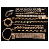 Gold tone chunky link bracelets