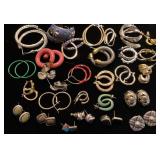 Hoop and metal style earrings