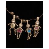 Sterling silver birthstone charms & chain