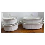 4-Pc with Lids Corningware Bakeware
