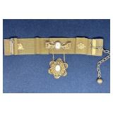 Antique woven metal choker