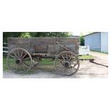 "BirdSell" Mfg. Co. Horse-Drawn Wooden Farm Wagon