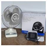 2 fans and electric heater