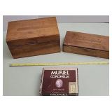 Wood boxes & cigar box