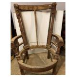 Antique Eastlake Style Barrel Chair Frame