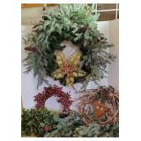 3 each - Wreaths & garland